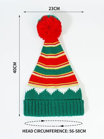 Women Men Christmas-Elf-Beanies-Hat Knit-Santa Hat Xmas Red and Green Hat for Adults in Saudi Arabia