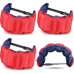 Inflatable Swim Belt Pool Flotation Belt Portable Waist Floatation Belt for Adults Adjustable Floating Belt Swimming Training Aid Waist Belt with Buckle and Rope for Swimming Beginner(4 Pieces)