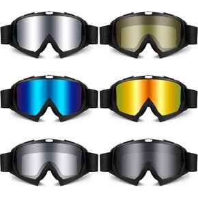 6 Pair Dirt Bike Motorcycle Goggles ATV Goggles Motocross Eyewear Dustproof Windproof Racing Goggles Riding Anti Scratch Glasses Powersports Mountain Biking Goggles Ski Goggles for Men Women