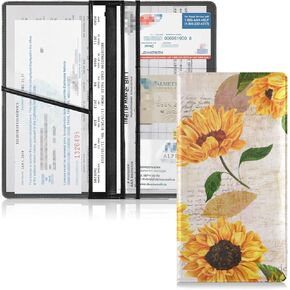 xigua البقرة طباعة تسجيل السيارة وحامل التأمين، وتسجيل الجلود وحامل بطاقة التأمين منظم صندوق قفازات السيارة للوثائق ورخصة القيادة والبطاقات 1 in Kuwait