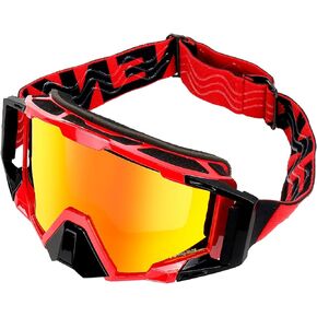 Dirt Bike Goggles with Nose Cover Ski Goggles Anti Fog MX Motocross Goggles ATV Off Road OTG MTB Goggles for Adult