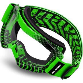 Kid Riding Goggles for ATV Dirt Bike Motorcycle Motorcross MX, Youth Dirt Bike Goggles for Kids 3-12 with Soft Strap