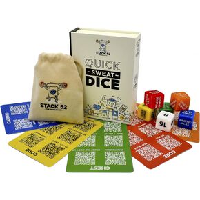 Stack 52 Quick Sweat Fitness Dice. Bodyweight Exercise Workout Game. Designed by a Military Fitness Expert. Video Instructions Included. No Equipment Needed. Burn Fat Build Muscle.