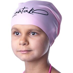 Swim Caps for Long Hair Kids - Swimming Cap for Girls Boys Kids Teens with Long Curly Hair Braids Dreadlocks - 100% Silicone Hypoallergenic Waterproof Swim Hat