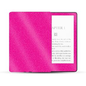 MightySkins Glossy Glitter Skin Compatible with Amazon Kindle Paperwhite 5 6.8-inch 11th Gen (2021) Full Wrap - Solid Hot Pink | Protective High-Gloss Glitter Finish | Easy to Apply | Made in The USA