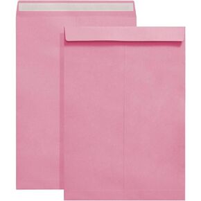 9" x 12.75" Pink Self-Seal Catalog Envelopes for Invitation Cards, Organizing and Storage, Pictures, Photos, Documents (100 PCS)