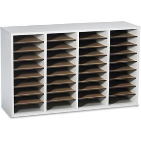 Safco Wooden Paper and Mail Organizer for Home Office and Classroom, Adjustable Shelves and Stackable, 24 Compartments, Modern Gray in Kuwait