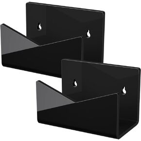 Richboom Acrylic Mail Holder, Envelope Holder for Desk Countertop Letter Holder for Home Office School (1 Section Black)