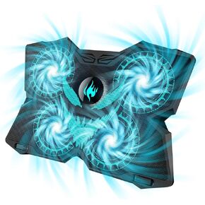 وسادة تبريد للكمبيوتر المحمول LIANGSTAR، مبرد كمبيوتر محمول للألعاب 3 مراوح كبيرة لأجهزة الكمبيوتر المحمول مقاس 10-15.6 بوصة، حامل تبريد للكمبيوتر المحمول مع 5 ارتفاعات قابلة للتعديل، 2 منافذ USB وحامل هاتف، التحكم في سرعة المروحة in Kuwait