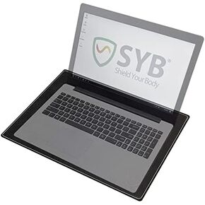 Shield Your Body - Laptop Lap Pad with SaferBody™, Anti Radiation Shield & Heat Shield Pad, EMF Blocker Laptop Pad for Up to 14in.Wide Device (13.8 x 10.7 inches), Jet Black PU Leather Color