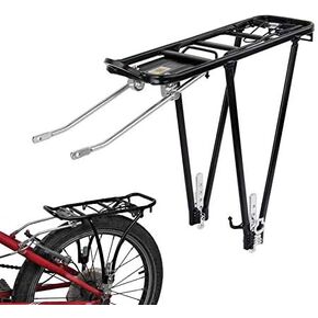 Bike Cargo Rack Cargo Universal Adjustable Bicycle Rear Luggage Touring Carrier Racks 55lbs Capacity Quick Release Mountain Road Bike Pannier Rack for 26 Inch-29 Inch Frames, black