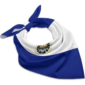 El Salvador Flag Vintage Silk-Like Square Scarf Soft Bandanas Print Face Mask Headwear Handkerchiefs