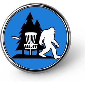 Bigfoot Disc Golf Tree Round Brooch Pin Personalized Lapel Badge Jewelry for Hat Clothes Backpack Pins Decor