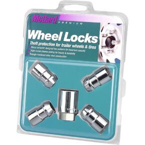 MCGARD 74041 Chrome Cone Seat Trailer Wheel Locks (1/2"- 20 Thread Size) - Set of 4