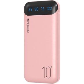 Power Bank 10000mAh Mobile Phone Portable Charger External Battery Pack with 2 USB 2.4 A Outputs and USB C Input Compatible with Huawei iPhone 12 11 X iPad Samsung Galaxy S20 Android Tablet (Black)