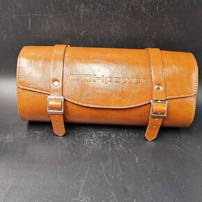 CDHPOWER Bicycle Saddle Seat Bag Tail Back Bag Cow Leather Handlebar Bag Storage Tool Pouch Bike Front Bag Utility Vintage Bag