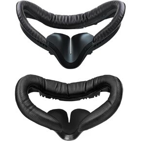 Face Pad for Oculus Quest 2, VR Accessories for Meta Quest 2, Face Cover Replacement Set with 2 Pcs Comfortable Leather Foam Face Cushion, Lens Cover, Nose Pad and Thumb Stick Caps