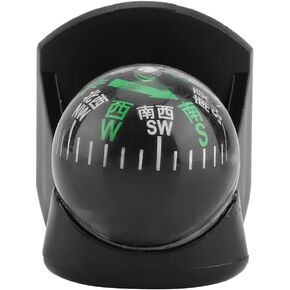 Car Compass Ball Vehicle Auto Portable Car Boat Truck Navigation Guide Digital Ball Shaped Compass Black Easy to Install Vehicle Interior Dashboard Guidance Finding Direction