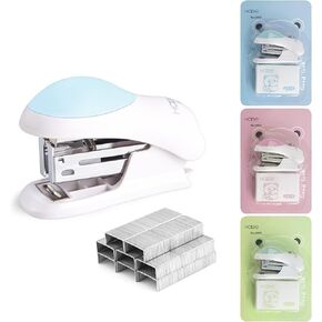 NEBURORA Mini Effortless Desktop Staplers with 400 Standard 26/6 Staples, 2-24 Sheet Capacity, Includes Built-in Staple Remover, Cute Stapler Gift for Student and Office Use, 3 Colors Options (Green)