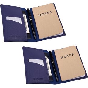 Journal Cover, 2 Pack Wisdompro PU Leather Notebook Cover for Field Notes, or Other 3.5" x 5.5" Pocket Notebooks - Black