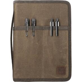 A5 YKK Zipper Notebook Journal Planner Sketchbook Cover for 5.5 x 8.25 Moleskine Cahier 5 x 8 legal note pads A5 LEUCHTTURM, Pen Loop, Water Resistant Cover, Classy Waxed Canvas, Olive