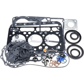 FridayParts D750 D750-B Engine Gasket Set 15371-03310 1537103310 Compatible for Kubota B5200D B5200E B7100 B7100HST-DT B7100HST-E B7100HST-II-DT B1702DT Tractor