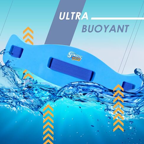 حزام السباحة العائم الفاخر AquaFitness Sports من Sunlite - معدات التمارين الرياضية المائية لحمام السباحة، والتمارين منخفضة التأثير (الأصل) in Kuwait