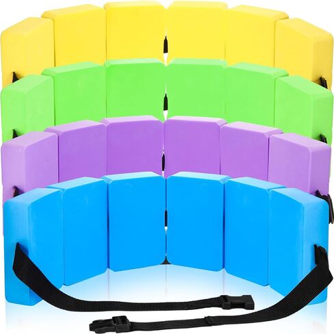 4 Pcs Aquatic Swim Belt Flotation Belt EVA Foam Buoyancy Belt Pool Exercise Equipment for Adults Kids Beginner Water Aerobics Waist Belt with Adjustable Strap for Pool Swimming(Blue) in Saudi Arabia