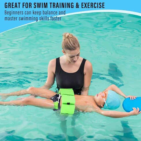 4 Pcs Aquatic Swim Belt Flotation Belt EVA Foam Buoyancy Belt Pool Exercise Equipment for Adults Kids Beginner Water Aerobics Waist Belt with Adjustable Strap for Pool Swimming(Blue) in Saudi Arabia