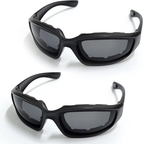 Ouzorp 2PCS Motorcycle Riding Glasses, Motorcycle Goggles with Padding, UV Protection, Dustproof and Windproof Motorcycle Riding Glasses for Outdoor Activities(gray) … in Saudi Arabia