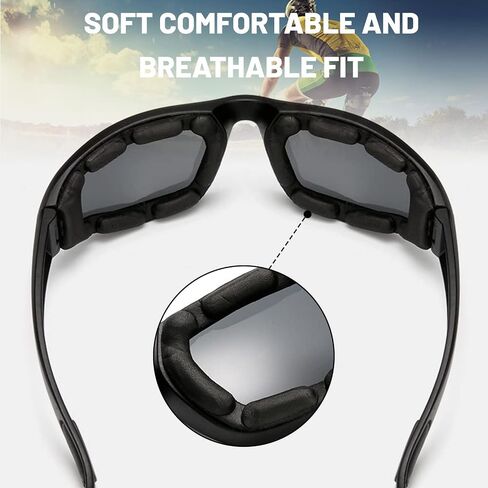 Ouzorp 2PCS Motorcycle Riding Glasses, Motorcycle Goggles with Padding, UV Protection, Dustproof and Windproof Motorcycle Riding Glasses for Outdoor Activities(gray) … in Saudi Arabia