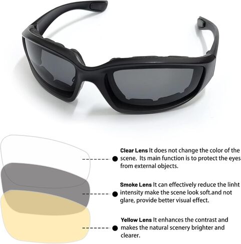 Ouzorp 2PCS Motorcycle Riding Glasses, Motorcycle Goggles with Padding, UV Protection, Dustproof and Windproof Motorcycle Riding Glasses for Outdoor Activities(gray) … in Saudi Arabia