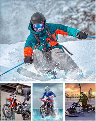 2 Pieces Motorcycle Goggles Face Mask Detachable Helmet Riding Goggles Glasses in Kuwait