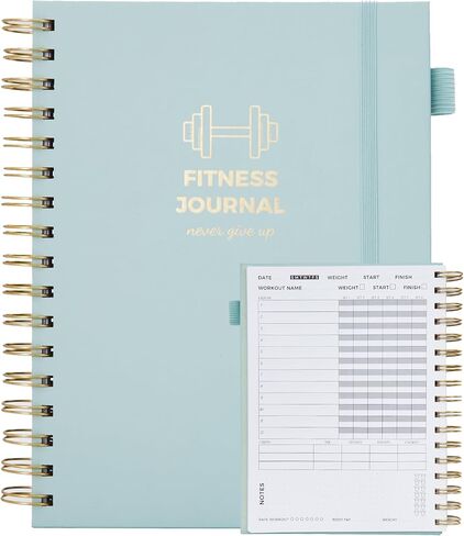 Fitness Journal for Women and Men, 8.8" x 6.6", Workout Log Sprial Book Planner for Tracking Progress and Achieving Your Wellness Goals, Black in Saudi Arabia