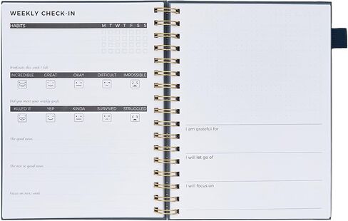 Fitness Journal for Women and Men, 8.8" x 6.6", Workout Log Sprial Book Planner for Tracking Progress and Achieving Your Wellness Goals, Black in Saudi Arabia