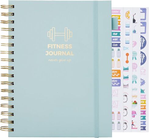 Fitness Journal for Women and Men, 8.8" x 6.6", Workout Log Sprial Book Planner for Tracking Progress and Achieving Your Wellness Goals, Black in Saudi Arabia