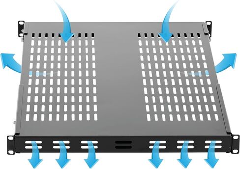 StarTech.com 1U Adjustable Vented Server Rack Mount Shelf - 250lbs - 19.5 to 38in & 1U Adjustable Vented Server Rack Mount Shelf - 175lbs - 19.5 to 38in Adjustable Mounting Depth Universal Tray in Saudi Arabia