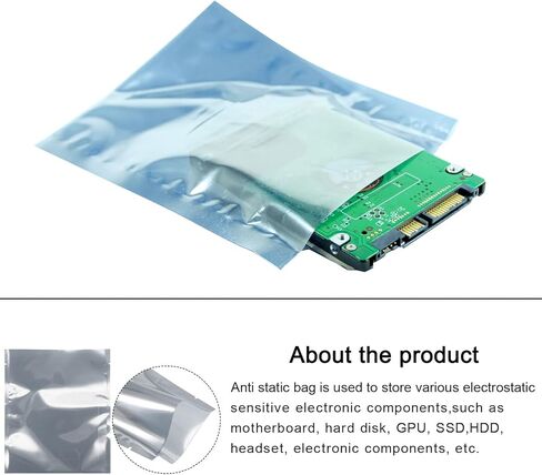 Anti Static Bags ESD Shielding Bags Reusable, [for Electronic Device GPU Hard Drive SSD HDD Motherboard] - 7x8inch/25pcs in Saudi Arabia