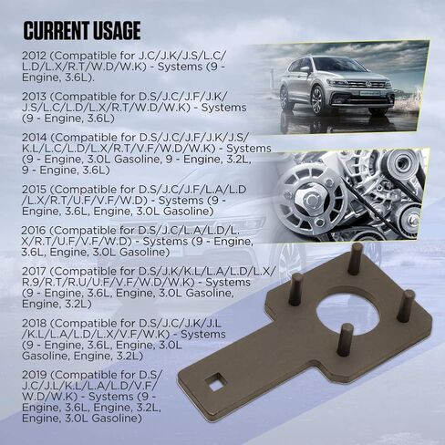 Crankshaft Pulley Holding Tool Corrosion Resistant Crankshaft Pulley Tool Not Easy To Rust Crankshaft Counter Holder Compatible For v.w/r.outan/d.odge/c.hrysler Replace 3.6L 3.2L 3.0L Engine 10198A in Saudi Arabia