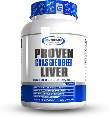 Gaspari Nutrition كبد مثبت، كبد لحم بقري يتغذى على العشب، طعام فائق كثيف من الناحية التغذوية، يدعم الأداء الرياضي، عوامل النمو الطبيعية، مكملات المدرسة القديمة (30 وجبة) in Kuwait