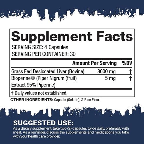 Gaspari Nutrition كبد مثبت، كبد لحم بقري يتغذى على العشب، طعام فائق كثيف من الناحية التغذوية، يدعم الأداء الرياضي، عوامل النمو الطبيعية، مكملات المدرسة القديمة (30 وجبة) in Kuwait