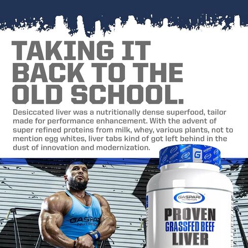 Gaspari Nutrition كبد مثبت، كبد لحم بقري يتغذى على العشب، طعام فائق كثيف من الناحية التغذوية، يدعم الأداء الرياضي، عوامل النمو الطبيعية، مكملات المدرسة القديمة (30 وجبة) in Kuwait