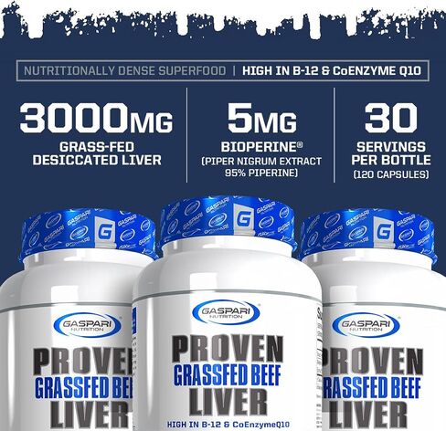 Gaspari Nutrition كبد مثبت، كبد لحم بقري يتغذى على العشب، طعام فائق كثيف من الناحية التغذوية، يدعم الأداء الرياضي، عوامل النمو الطبيعية، مكملات المدرسة القديمة (30 وجبة) in Kuwait