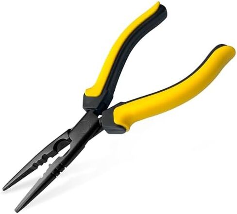 7" Split Ring Nose & Fishing bait, Fishing Pliers with Anti-rust Teflon coated, Freshwater/Saltwater Fishing Tools, Comfort Grip Handles Fishing Gear Idea for Fishing Trip in Saudi Arabia