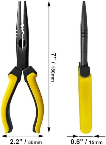 7" Split Ring Nose & Fishing bait, Fishing Pliers with Anti-rust Teflon coated, Freshwater/Saltwater Fishing Tools, Comfort Grip Handles Fishing Gear Idea for Fishing Trip in Saudi Arabia