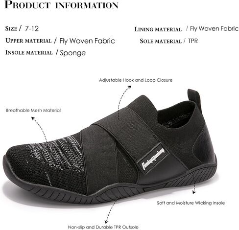 FUNKYMONKEY Men's Water Sports Shoes Knit Quick Drying Upper Slip-on Aqua Shoes Suitable for Casual, Walking, Fitness, Wading and Other Occasions in Saudi Arabia