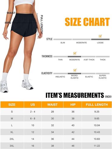شورت الجري BMJL للسيدات عالي الخصر وجيب جانبي، شورت رياضي بفتحة جانبية عالية 2 في 1، شورت رياضي in Kuwait