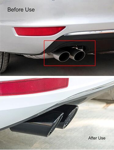 Dsycar Black Coated Polished Finish Stainless Steel Car Exhaust Muffler Tip Pipe Compatible with VW Volkswagen JETTA 2009-2018 / SAGITAR 2011-2015 / POLO 2012-2014 / GOLF 7 2013-2015 (Black) in Saudi Arabia
