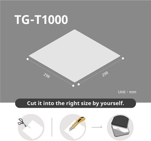 شريط لاصق حراري 1.0 واط/م ك، 330 × 330 × 0.15 ملم، TG-T1000 حشو فجوة مزدوج الجانب (أكريليك PSA)، للمكونات الإلكترونية الكمبيوتر المحمول/وحدة معالجة الرسومات/وحدة المعالجة المركزية in Kuwait