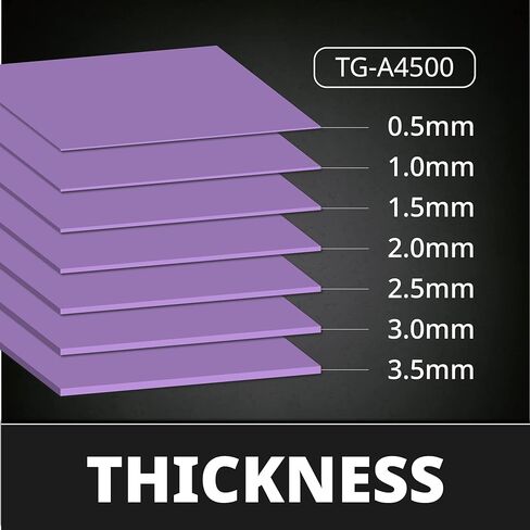 وسادة حرارية 4.5 وات/م ك، 98 × 148 × 1.0 مم، TG-A4500 حشو فجوات فائق النعومة، وسادة تبريد بالوعة الحرارة، للكمبيوتر المحمول/وحدة معالجة الرسومات/وحدة المعالجة المركزية، حامل طبيعي in Kuwait